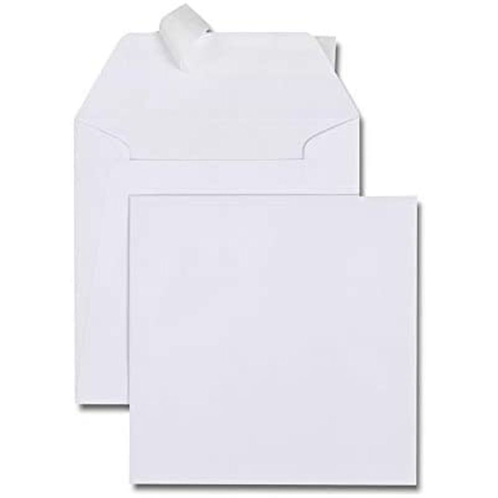Enveloppe 15x15 - 120g/m² - Bande adhésive - Blanc - Boite de 500