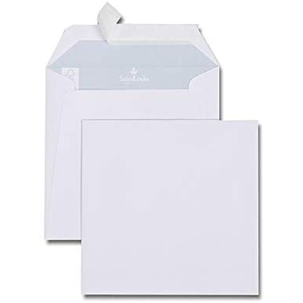 Enveloppe carrée blanche papier vélin 235 x 235 mm 120g sans