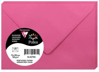 Enveloppe couleur Rose Fuchsia 110x220 mm 120g - Paquet de 20