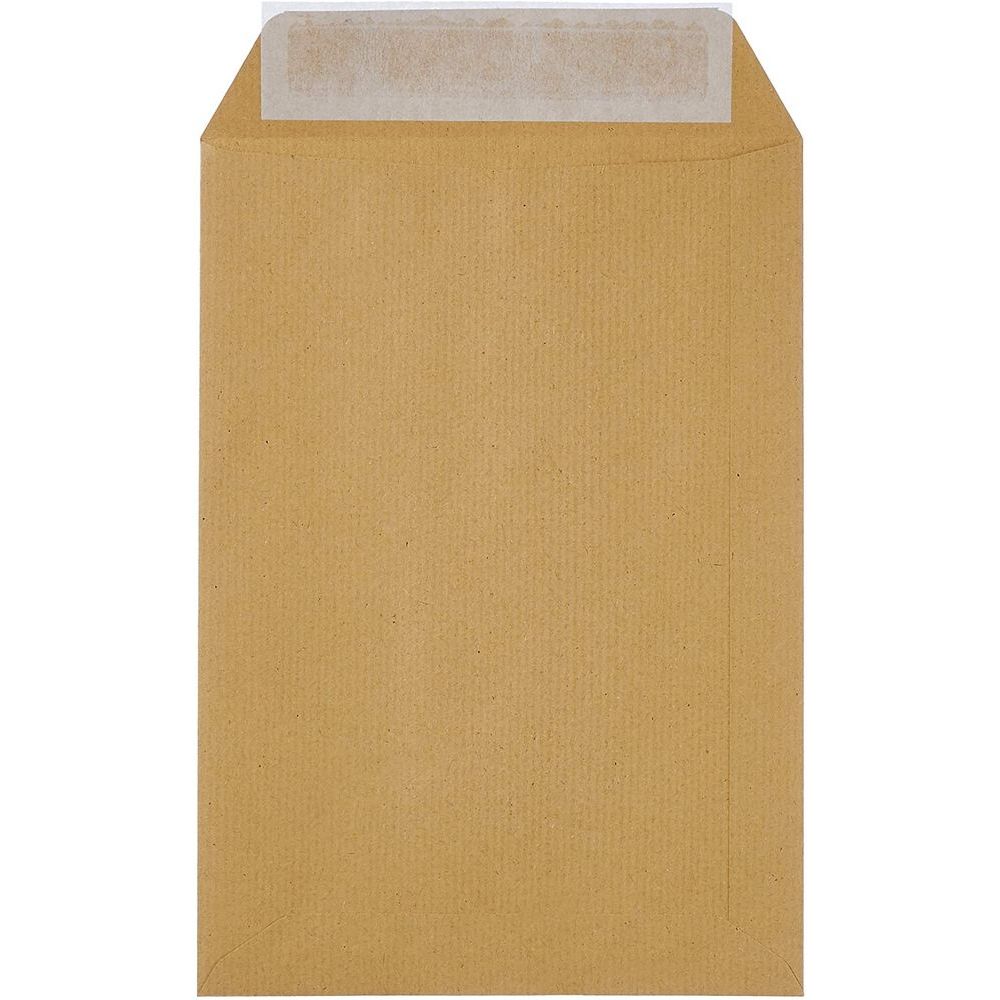 Pochette carton recyclé brune à fermeture adhésive et ouverture